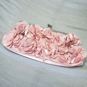 Jacqueline Ferre Floral Frame Clutch Blush Pink Evening Bag